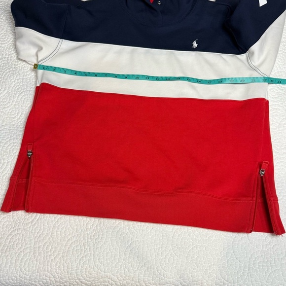 POLO RALPH LAUREN Multicolor Colorblock Spellout Pullover Hoodie Women's M - Picture 9 of 11